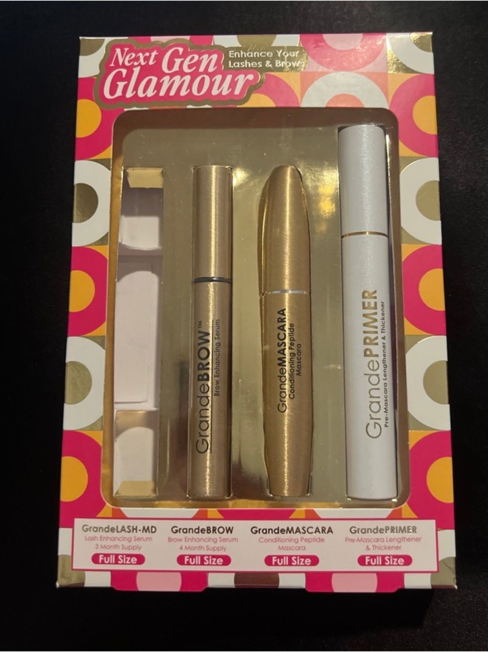Grande Lash next gen glamour set-grande brow serum, mascara, & primer